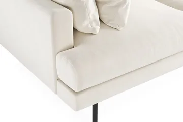 Menard 3-sits Djup Sammetssoffa 205 cm bred - Krämvit - Möbler - Soffa - Sammetssoffa