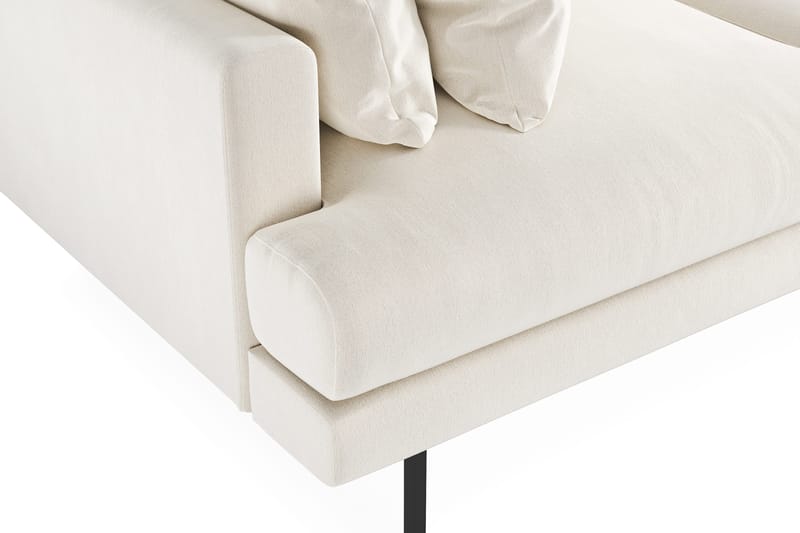 Menard 3-sits Djup Sammetssoffa 205 cm bred - Krämvit - Möbler - Soffa - Sammetssoffa