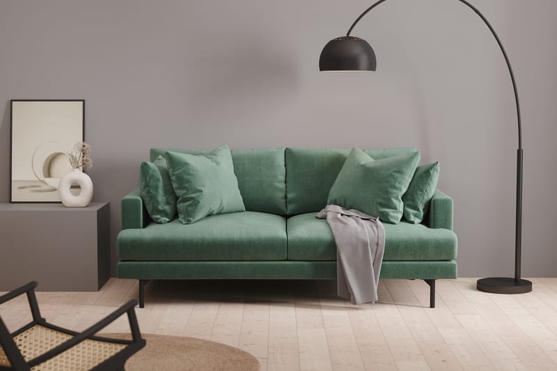 Menard 3-sits Djup Sammetssoffa - Mörkgrön - Möbler - Soffa - Sammetssoffa