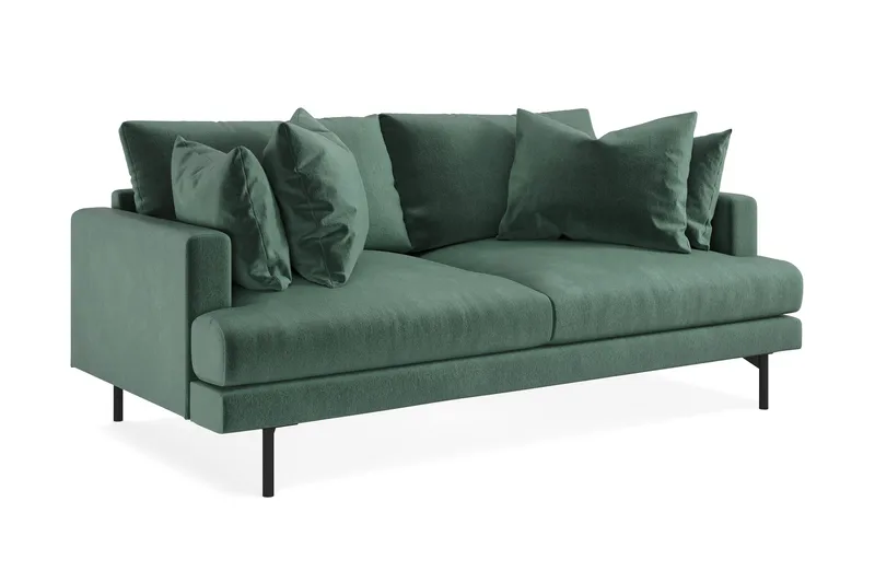 Menard 3-sits Djup Sammetssoffa - Mörkgrön - Möbler - Soffa - Sammetssoffa