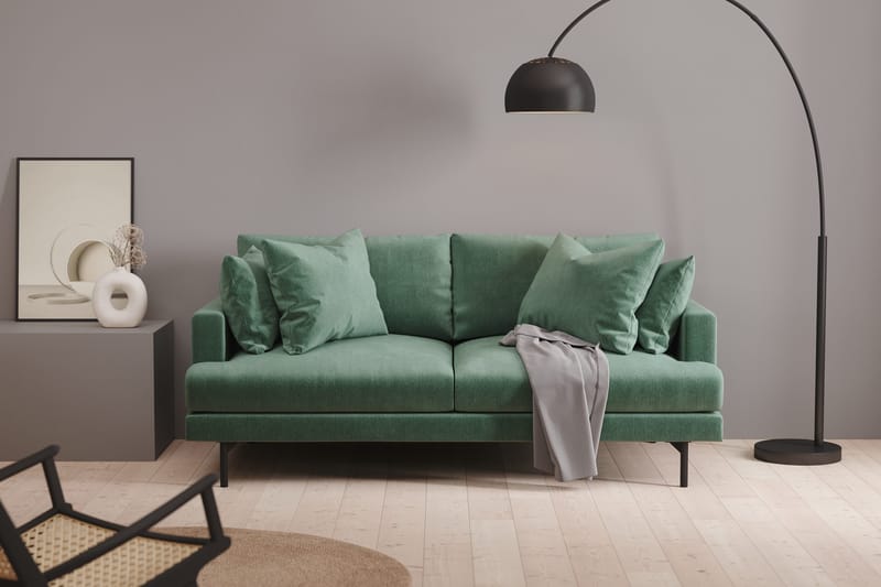 Menard 3-sits Djup Sammetssoffa - Mörkgrön - Möbler - Soffa - Sammetssoffa
