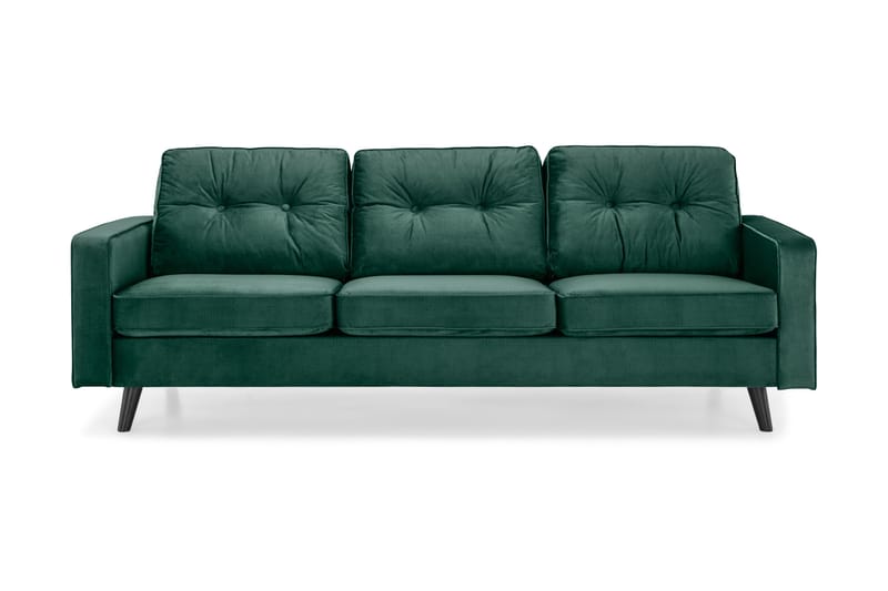 Sammetssoffa Miller 3-sits - Grön - Sammetssoffa - 3 sits soffa
