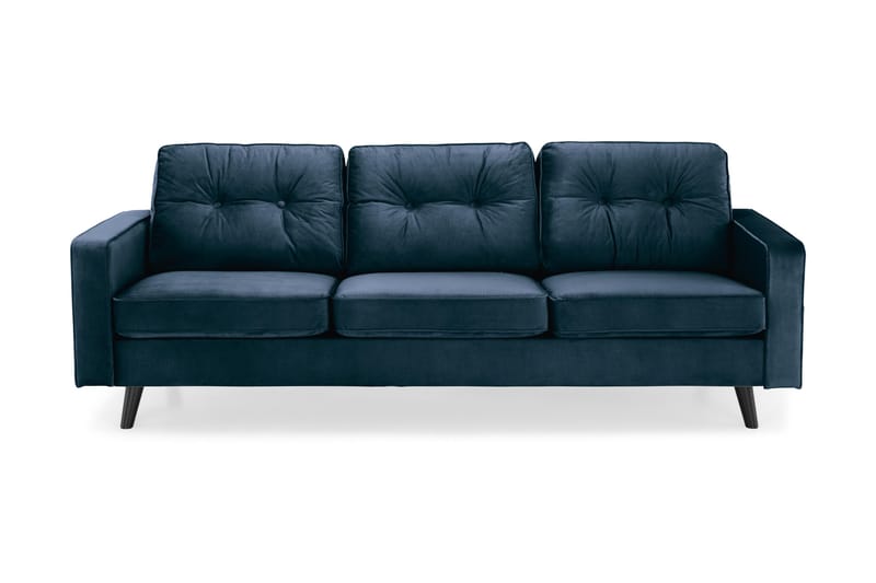 Sammetssoffa Miller 3-sits - Midnattsblå - Sammetssoffa - 3 sits soffa