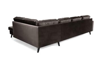 Monroe 4-sits Högervänd U-formad Soffa med Divan och Schäslong i Sammet - Brun - Möbler - Soffa - Sammetssoffa
