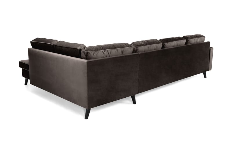 Monroe 4-sits Högervänd U-formad Soffa med Divan och Schäslong i Sammet - Brun - Möbler - Soffa - Sammetssoffa
