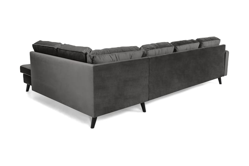 Monroe 4-sits Högervänd U-formad Soffa med Divan och Schäslong i Sammet - Mörkgrå - Möbler - Soffa - Sammetssoffa