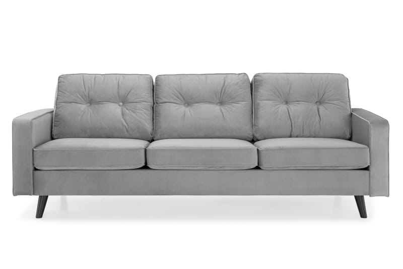 Monroe 4-sits Sammetssoffa - Ljusgrå - Möbler - Soffa - Sammetssoffa