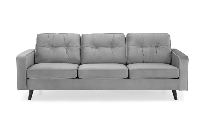 Monroe 4-sits Sammetssoffa - Ljusgrå - Möbler - Soffa - Sammetssoffa