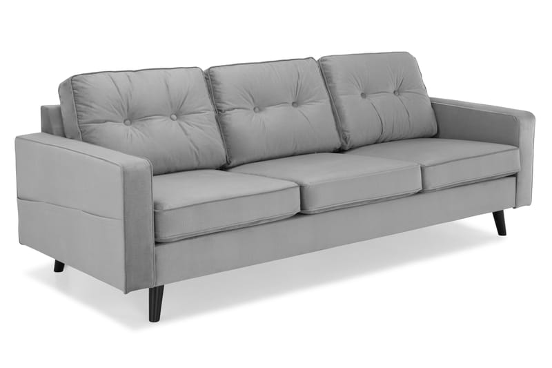 Monroe 4-sits Sammetssoffa - Ljusgrå - Möbler - Soffa - Sammetssoffa