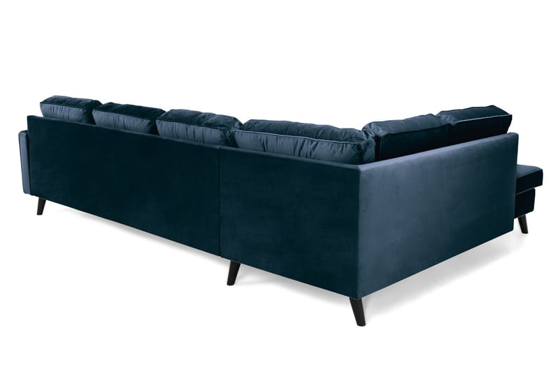 Monroe 4-sits Vänstervänd U-formad Soffa med Divan och Schäslong i Sammet - Blå - Möbler - Soffa - Sammetssoffa
