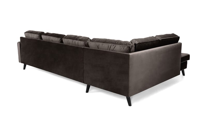 Monroe 4-sits Vänstervänd U-formad Soffa med Divan och Schäslong i Sammet - Brun - Möbler - Soffa - Sammetssoffa