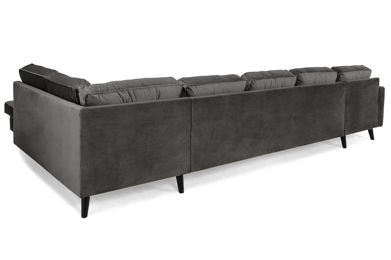 Monroe 6-sits Högervänd U-formad Large Soffa med Divan och Schäslong i Sammet - Mörkgrå - Möbler - Soffa - Sammetssoffa