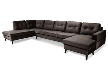 Monroe 6-sits Vänstervänd U-formad Large Soffa med Divan och Schäslong i Sammet - Brun - Möbler - Soffa - Sammetssoffa