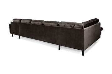 Monroe 6-sits Vänstervänd U-formad Large Soffa med Divan och Schäslong i Sammet - Brun - Möbler - Soffa - Sammetssoffa