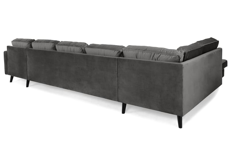 Monroe 6-sits Vänstervänd U-formad Large Soffa med Divan och Schäslong i Sammet - Mörkgrå - Möbler - Soffa - Sammetssoffa