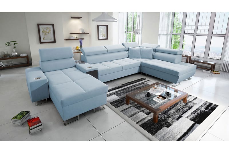 Morenia 3-sits Bäddsoffa Höger - Blå - Möbler - Soffa - Sammetssoffa