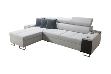 Morenia 3-sits Hörnbäddsoffa Vänster - Vit - Möbler - Soffa - Sammetssoffa