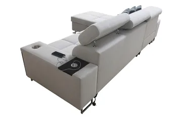 Morenia 3-sits Hörnbäddsoffa Vänster - Vit - Möbler - Soffa - Sammetssoffa