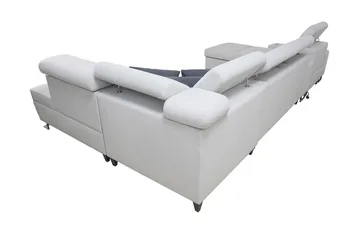 Morenia 4-sits Bäddsoffa 127x195 cm med Förvaring i Sammet - Vit - Möbler - Soffa - Sammetssoffa