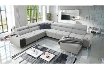 Morenia 4-sits Bäddsoffa Vänster - Vit - Möbler - Soffa - Sammetssoffa