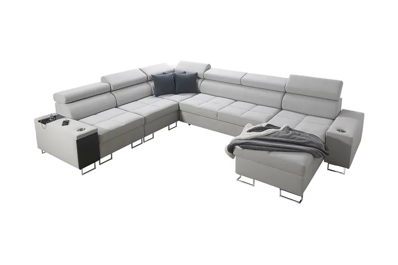 Morenia 4-sits Bäddsoffa Vänster - Vit - Möbler - Soffa - Sammetssoffa