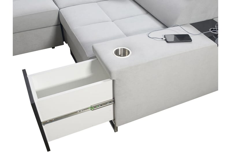 Morenia 4-sits Hörnbäddsoffa Höger - Vit - Möbler - Soffa - Sammetssoffa