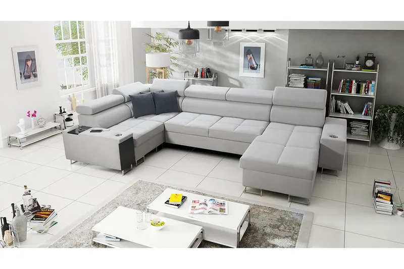 Morenia 4-sits Hörnbäddsoffa Höger - Vit - Möbler - Soffa - Sammetssoffa