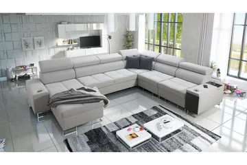 Morenia 4-sits Hörnbäddsoffa Vänster - Vit - Möbler - Soffa - Sammetssoffa