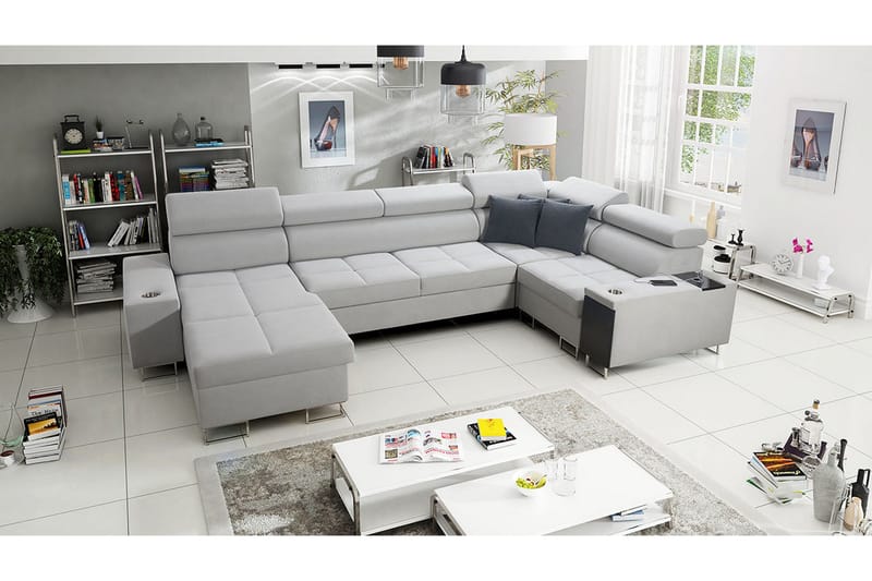 Morenia 4-sits Hörnbäddsoffa Vänster - Vit - Möbler - Soffa - Sammetssoffa