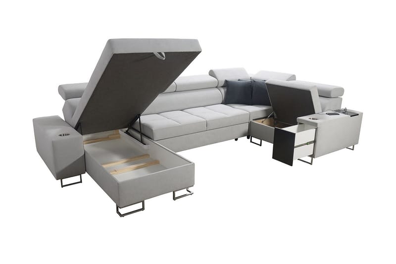 Morenia 4-sits Hörnb äddsoffa Vänster - Vit - Möbler - Soffa - Sammetssoffa