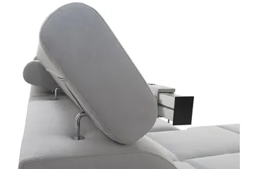 Morenia 4-sits Vänstervänd Bäddsoffa 127x284 cm med Förvaring i Sammet - Ljusgrå - Möbler - Soffa - Sammetssoffa