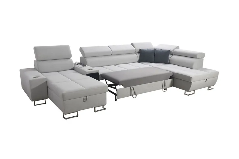 Morenia 6-sits Bäddsoffa - Vit - Möbler - Soffa - Sammetssoffa