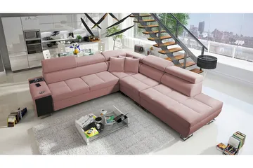 Morenia Bäddsoffa m. Schäslong L-formad - Möbler - Soffa - Sammetssoffa