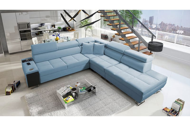 Morenia Bäddsoffa m. Schäslong L-formad - Möbler - Soffa - Sammetssoffa