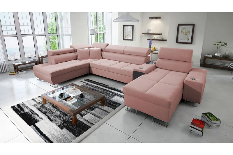 Morenia Bäddsoffa - Rosa - Möbler - Soffa - Sammetssoffa