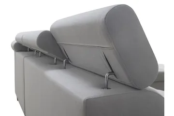 Morenia Högervänd Bäddsoffa 127x210 cm med Förvaring i Sammet - Ljusgrå - Möbler - Soffa - Sammetssoffa