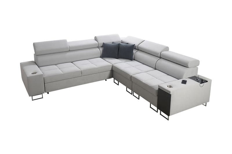 Morenia Hörnbäddsoffa Vänster - Vit - Möbler - Soffa - Sammetssoffa