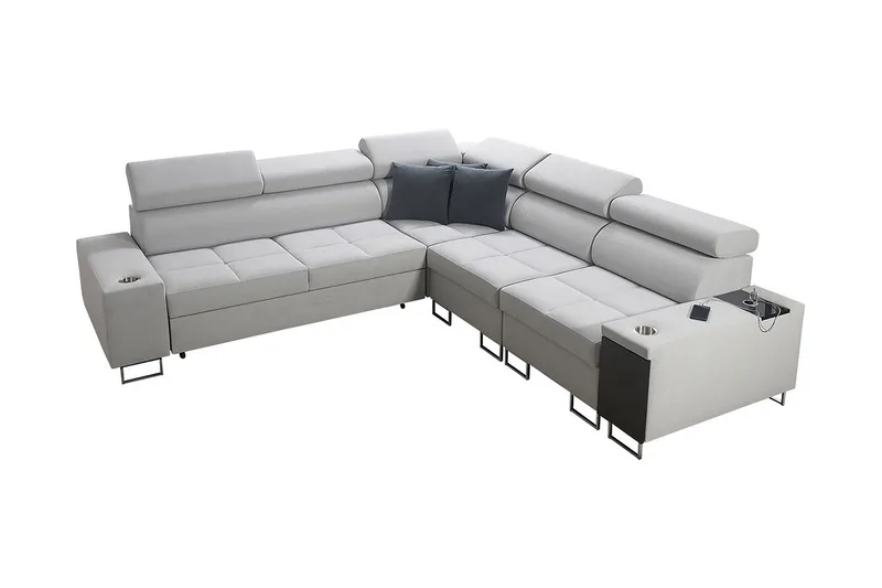 Morenia Hörnbäddsoffa Vänster - Vit - Möbler - Soffa - Sammetssoffa