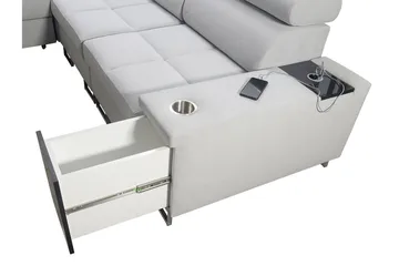 Morenia Hörnbäddsoffa Vänster - Vit - Möbler - Soffa - Sammetssoffa