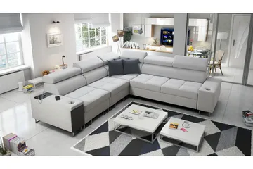 Morenia Hörnbäddsoffa - Vit - Möbler - Soffa - Sammetssoffa