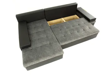 Naoma Bäddbar Hörnsoffa Universal 135x216 cm med Förvaring i Sammet - Blå - Möbler - Soffa - Sammetssoffa
