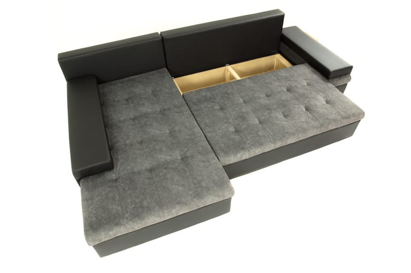 Naoma Bäddbar Hörnsoffa Universal 135x216 cm med Förvaring i Sammet - Blå - Möbler - Soffa - Sammetssoffa