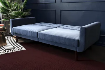 Nola 3-sits Bäddsoffa Sammet/Blå - Dorel Home - Möbler - Soffa - Sammetssoffa