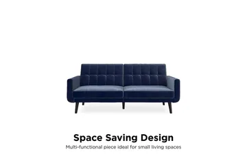 Nola 3-sits Bäddsoffa Sammet/Blå - Dorel Home - Möbler - Soffa - Sammetssoffa