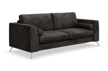 Ocean Lyx 3-sits Soffa - Mörkgrå/Sammet - Möbler - Soffa - Sammetssoffa