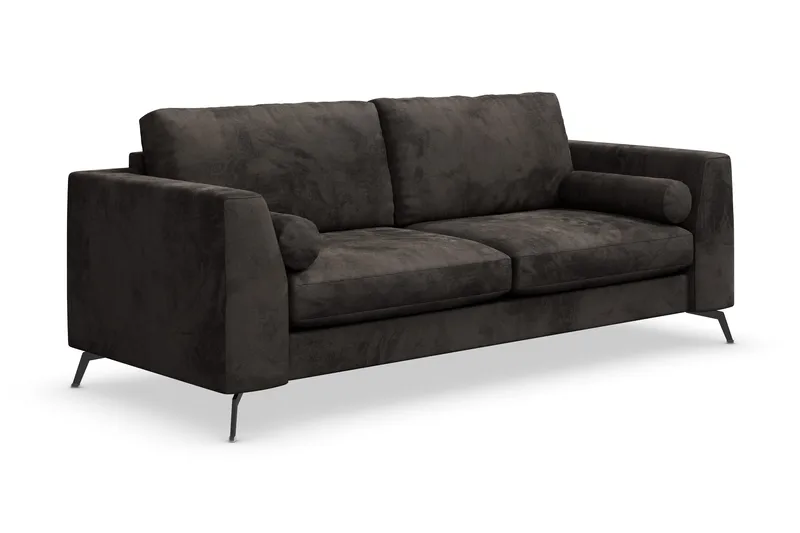 Ocean Lyx 3-sits Soffa - Mörkgrå/Sammet - Möbler - Soffa - Sammetssoffa
