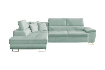 Oertel 5-sits Bäddsoffa Vänster - Grön - Möbler - Soffa - Sammetssoffa
