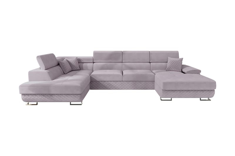 Oertel 5-sits Bäddsoffa Vänster - Rosa - Sammetssoffa - Bäddsoffa divan