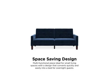 Porter 2-sits Bäddsoffa Sammet/Blå - Dorel Home - Möbler - Soffa - Sammetssoffa