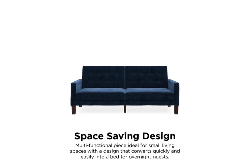 Porter 2-sits Bäddsoffa Sammet/Blå - Dorel Home - Möbler - Soffa - Sammetssoffa